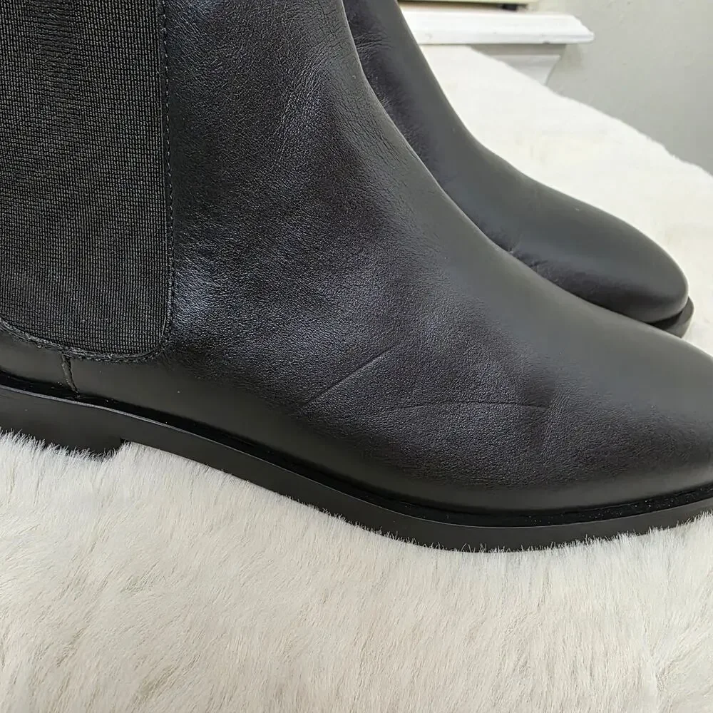 NEW Everlane The New Modern Chelsea Boot Black Italian Leather Ankle Bootie 6